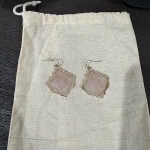 Kendra Scott Gold and Pink Statement Earrings